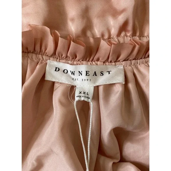 NWT $49.99 DownEast Tiered Midi Dress XXL Soft Satin Ruffle Trim Short Sleeve - Picture 4 of 8